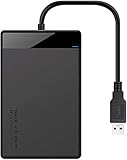 EasyULT Externes Festplattengehäuse 2.5 Zoll USB 3.0, USB 3.0 auf SATA III 5 Gbps Festplatte Gehäuse Case für 7mm 9.5mm SATA SSD HDD, Werkzeugfreie Montage, UASP Beschleunigung(Schwarz)