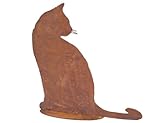 H.G. 0947-3 metallkatze Tom, sitzend 30 x 30 cm, rostfarb