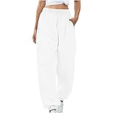 Komiseup Jogginghose Damen, Sporthose Damen, Damen Lässig hohe Taille Lose Hosen Dicker Dünner Samt Einfarbig Freizeithose Sp