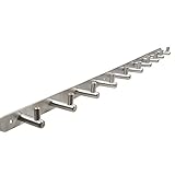 Hakenleiste Kleiderhaken EDELSTAHL gebürstet Garderobenleiste Garderobenhaken mit 1/4/6/8/10 Haken Wandhaken Wandgarderobe, Länge wählbar: 10 Haken(L: 770mm) Modell:JULI