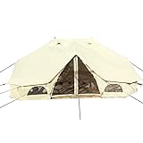 Skandika Baumwoll-Tipi Freya für 12 Personen | eingenähter Zeltboden mit Reißverschluss, aufrollbare Seitenwände, 6 x 4 m, 3 m Stehhöhe, wasserdicht | Robustes Zelt für Gartenparty, Glamping, Camping