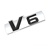 DJ Home Embleme 3D Auto V6 Logo Aufkleber Emblem Auto Abzeichen Aufkleber Für V6 Mercedes BMW Audi Ford Fiesta Mustang Ranger Nissan Toyota Honda Styling Applikationen (Color Name : White)