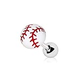 eeddoo Tragus-Piercing Baseball Silber E