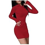 GFGHH Strickkleider Damen Pulloverkleid Elegante Pullover Rundkragen Winterkleid Casual Langarm Minikleid Strickkleider Tunika Kleid Sweater Strickkleid Rollkragen Elastizität Feinstrick Pullik