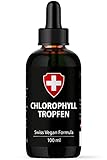 Chlorophyll flüssig aus Alfalfa, 100ml flüssiges Chlorophyll mit 200mg Liquid Chlorophyll je Tagesdosis, Chlorophyll Tropfen sind eine Alternative zu Chlorophyll Tab