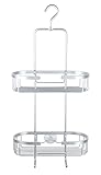 WENKO Badregal 2 Etagen Gomo - Duschregal zum Hängen, Aluminium, 29 x 63 x 13 cm,