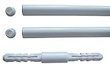Raffrollo, Faltrollo Stab Set - Beschwerung - Verbinder für Stäbe - Endkappe, Raffrollozubehör (Länge 117,5 cm)