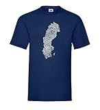 Schweden Fingerabdruck Männer T-Shirt Navy L - shirt84