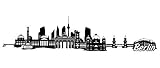 Samunshi® Berlin City Skyline Wandtattoo Sticker Aufkleber Wandaufkleber City Gedruckt Berlin City 120x28cm schw