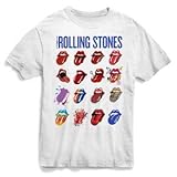 Rolling Stones Herren Evolution Blau & Lonesome White T-Shirt Weiß -  Weiß -  Larg