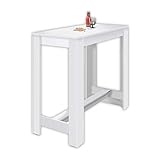 HUGO Moderner Bartisch in Weiß - Platzsparende Theke für Küche & Esszimmer - 120 x 108 x 58 cm (B/H/T)