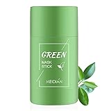 Green Mask Stick, Grüner Tee Purifying Clay Stick Mask Ölkontrolle Gesichtsmaske Deep Cleansing Anti-Akne Solid Mask Mitesserentferner, Geeignet für Frauen und Männer aller Hauttyp