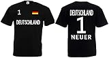 Deutschland Neuer Herren T-Shirt EM 2020 Trikot Look Style Shirt Schwarz XXXL