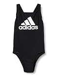 adidas Mädchen Yg Bos Suit Badeanzug, Schwarz/Weiß, 9 Jahre EU