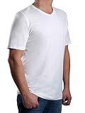 Kitaro EXTRALANG-Herren T-Shirt Extra Langer Rumpf, T-Shirt V-Ausschnitt aus 100% Baumwolle-Tall (600-weiß, LT)