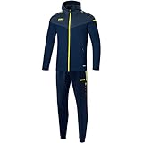 Jako Herren Trainingsanzug Polyester Champ 2.0 mit Kapuze, Marine/Darkblue/Neongelb, L, M9420