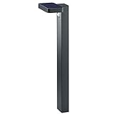 Stehlampe Edelstahl Gartenleuchte mit Bewegungsmelder LED Wegeleuchte Sockelleuchte Außenlampe anthrazit, Akku, IP44, 4 Watt 290lm 3000K, LxBxH 14x18x60