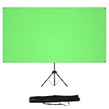 NEUE DAWN Green Screen Chromakey mit Stativ tragbarer Rückwand Leinwand zur Hintergrundentfernung für Video Virtual Studio Live Gaming Streaming Videokonferenz 183 x 106 cm Hintergrund mit S