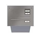 RENZ/Mauerdurchwurf-Briefkasten Durchwurf-Postkasten mit Sprechfeld/RAL-Farbe/Volumen 26 L/Kastenbreite 300 mm/Tiefe 515 mm/Stahl - aufklappbar/Dein-Briefk