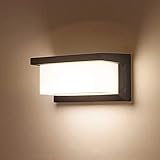 Combuh LED Wandleuchte IP65 Wasserdichte 12W Warmweiß 3000K Aluminium Außenwandleuchte Außenlampe für Garten Front Badezimmer Veranda Garage 260 * 125 * 125MM