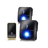 Türklingel Wasserdichte drahtlose Türklingel Selbstversorgende drahtlose Haustürklingel Set 400 Meter 36 Erste Melodie Stufe 3 Lautstärke einstellbar for Büro Krankenhaus Villa Schule Türklingel S