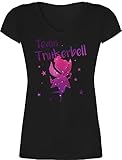 JGA Junggesellenabschied Frauen - Team Trinkerbell - XXL - Schwarz - Tshirt Gin Frauen - XO1525 - Damen T-Shirt mit V