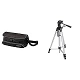 Sony LCSU5 Tasche für Handycam schwarz & Amazon Basics Leichtes Stativ, bis 1,52 m, inkl. Tasche, mit 3-Wege-Schwenkkopf und Wasserwaag