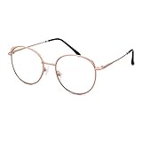 O-Q CLUB Blaulichtfilter Brille Anti Blaulicht Brillen Ohne Stärke Blue Light Glasses Clear Rund Computerbrille für Damen Herren Blockieren Blaue Licht PC, TV und Handy Katzenauge, UV Schutz(Rose)