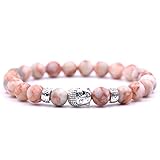 Bracelet Perle Bouddhist Perlen Budhist Armband - Chakra Perlen Armband und Boudha Kopf für Fru und Mann - R