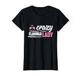 Retro verrückt Flamingo Lady Sommer Strand Vintage Rosa Flamingo T-S