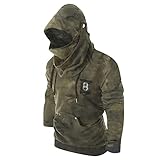 Alwayswin Halloween Assassin's Creed Pullover Hoodie Herren Kapuzenpullover Jacke Cosplay Mantel Kordelzug Hoodie Retro Langarm Rollkragen Kapuzenpulli Sw