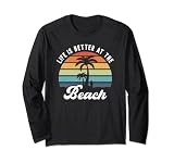 Life Is Better At The Beach Retro Island Palme Surfbrett Lang