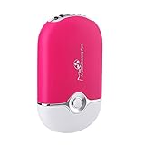 ThreeH USB Ventilator Leise Mini-Klimaanlage Reisehand USB aufladbare Lüfter Luftreiniger Luftbefeuchter Kuehlung Ventilator F015,Pink