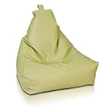 Ecopuf Keiko M Sitzsack - Outdoor und Indoor Beanbag aus Kunstleder mit Anti-Verlust Reißverschluss - 100x85