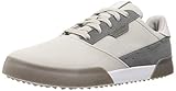 adidas Adicross Golfschuhe für Herren, Retro-Stil, spikellos, wasserdicht, Leder, Grau / Weiß / Grau, 44 EU