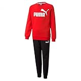 PUMA Jungen ESS Logo Sweat Suit Trainingsanzug, rot (high Risk red), 14 añ