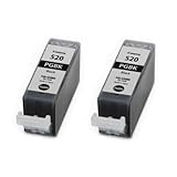 Canon 520 PGBK 2 x Original (PGI-520BK) schwarze Tintenpatrone für Pixma MP 540 x Druckerpatrone in Folienverpackung (ohne Box)