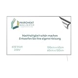 Invroheat Infrarotheizung mit Thermostat - Eigenes Bild - Austauschbares Eigenem Bild - 100x60 - 650 Watt - SGS Zertifizierung - infarotheizkoerper mit thermostat - Infrarot Heizung