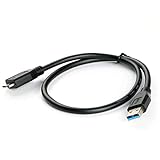 healthwen 3FT Micro USB 3.0 Datenkabel WD My Book Externe Festplatte SuperSpeed ​​USB 3.0 Typ A Kabel schwarz 0,3