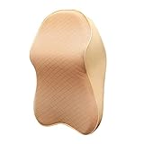 Auto-Nackenkissen, verstellbare Kopfstütze, 3D-Memoryschaum, automatische Kopfstütze, geeignet für Kopfschmerzen, Nackenstütze für das Auto, Styling, Kissen (Farbe: Beige)