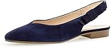 Gabor Damen Sling-Pumps Blau Rauleder 39