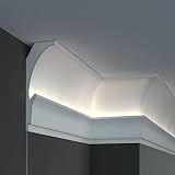 PROVISTON Lichtleiste | indirekte Beleuchtung | Deckenleiste | 150 x 90 x 1150 mm | aus XPS | Weiß | hochwertige Stuckleiste | Modern | robust | langlebig | stoßfest | 28.75 M