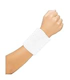 Damen-Sportbekleidung, Jogging-Stirnbänder und Handgelenkbänder, modisches Accessoire für Damen im Stil der 1980er Jahre. Gr. One size, Nur weißes Armb