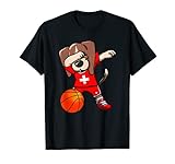 Dabbing Beagle Dog Schweiz Trikot Schweizer Basketball Fans T-S