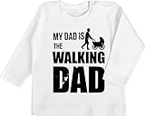 Statement Sprüche Baby - My Dad is The Walking Dad - 12/18 Monate - Weiß - The Walking dad Shirt - BZ11 - Baby T-Shirt Lang