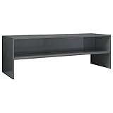 vidaXL TV Schrank Lowboard Couchtisch Fernsehschrank Fernsehtisch Sofatisch TV Tisch Möbel Board Sideboard Hochglanz-Grau 120x40x40cm Spanp