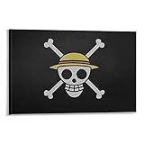 One Piece Anime-Poster, Tausend sonnige Flagge, Schild, dekoratives Gemälde, Leinwand, Wandkunst, Wohnzimmer, Poster, Schlafzimmer, Malerei, 50 x 75