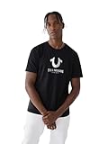 True Religion Herren Short Sleeve 2-Tone Horseshoe Logo Tee T-Shirt, Onyx, Groß