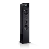 AUNA Karaboom 100-2.1 Lautsprechersystem, Internetradio, DAB, DAB+ und UKW Radio, CD-Player, WiFi Turmlautsprecher, Standlautsprecher, Bluetooth, HCC-Display, 120 Watt Leistung, schw