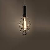 LHTCZZB Retro Industrie Kronleuchter Eisen einstellbar Schmieden 1- Licht Dachboden Deckenleuchte moderne Diamant Käfig Kronleuchter Beleuchtung Küche Insel Restaurant Dekoration (Color : C)